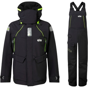 2026 Gill Womens OS2 Offshore Jacket & Trouser Sailing Suit GWOOJATCSB - Black